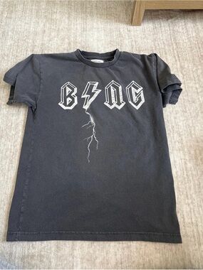 Anine Bing Black Lightning Logo Tee